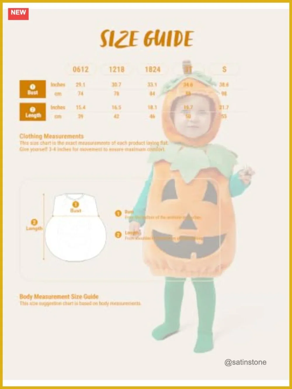 Toddler Pumpkin Halloween Costume with Hood Zipper Polyester